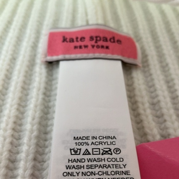 Kate Spade: French Cream Faux Pearl Beanie Hat- winter-one size - Picture 5 of 16